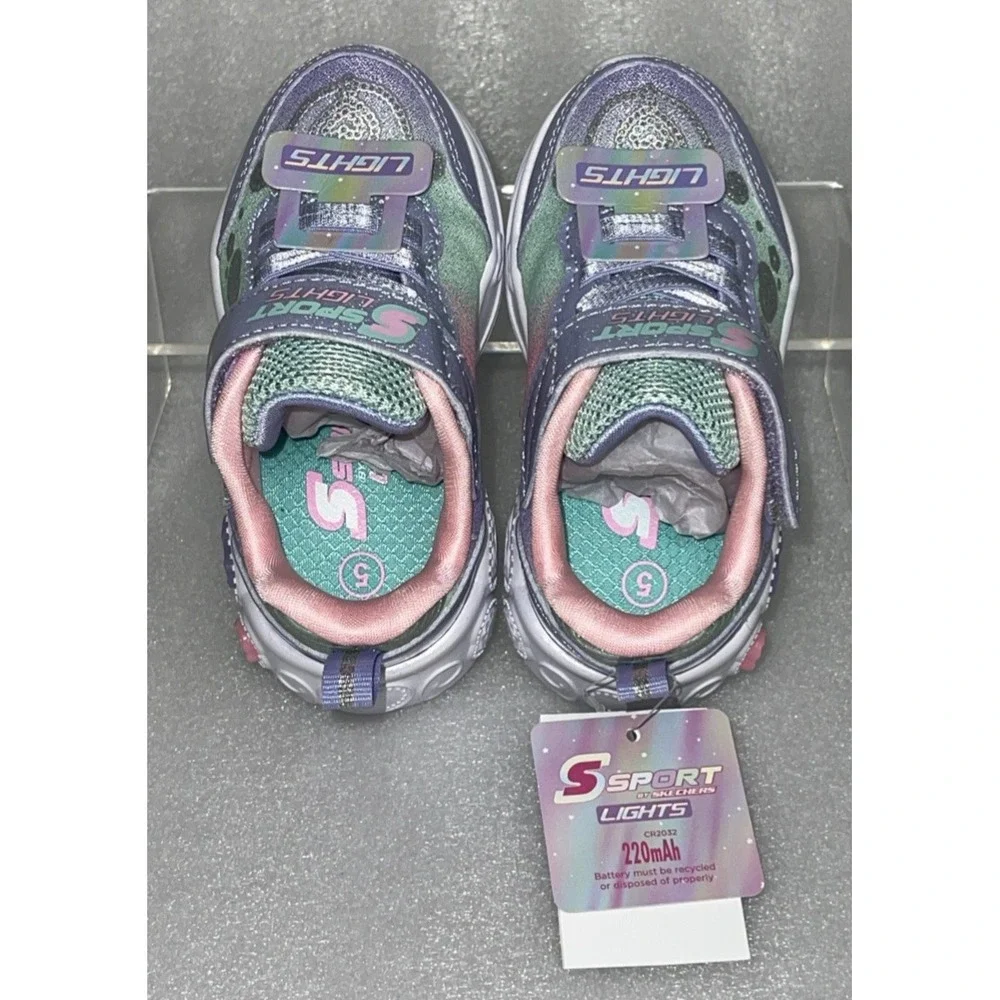S Sport By Skechers Lucia Sneakers Light Up‎ Stretch Laces Toddler Girls Size 5